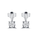 White Gold Diamond Cluster Pendant S2012150 and Diamond Cluster Ring S2012151 and Diamond Cluster Earrings S2012152