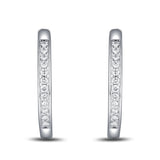 White Gold Diamond Hoop Earrings - S2012124