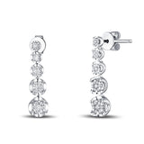 White Gold Diamond Cluster Earrings - S2012128