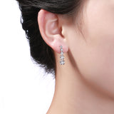 White Gold Diamond Cluster Earrings - S2012128