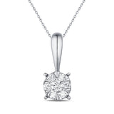 White Gold Diamond Cluster Pendant S2012150 and Diamond Cluster Ring S2012151 and Diamond Cluster Earrings S2012152