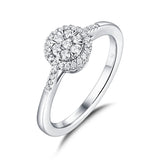White Gold Diamond Cluster Halo Ring - S2012154