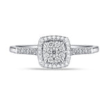 White Gold Diamond Cluster Ring - S2012164