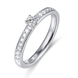 White Gold Diamond Promise Solitaire Plus Ring - S2012166