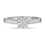 White Gold Diamond Cluster Promise Ring - S2012172