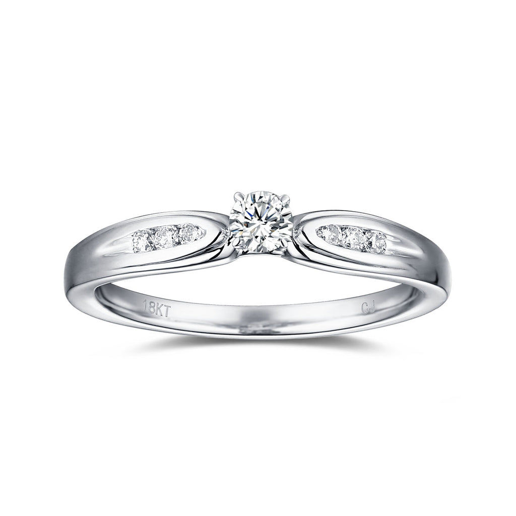 White Gold Diamond Solitaire Plus Promise Ring - S2012173