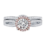 Two-tone Round Diamond Engagement Ring S201621A and Band S201621B