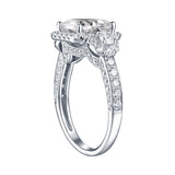 White Gold Cushion Engagement Ring S2016108A and Wedding Ring S2016108B