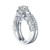Two Tone Rose Gold and White Gold Round Engagement Ring S201637A and Band S201637B