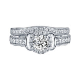 Two Tone Rose Gold and White Gold Round Engagement Ring S201637A and Band S201637B