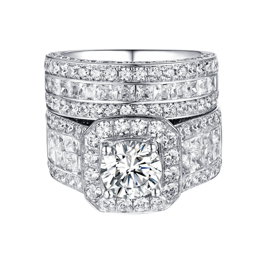 Bold Diamond Engagement Ring S201842A and Band Set S201842B