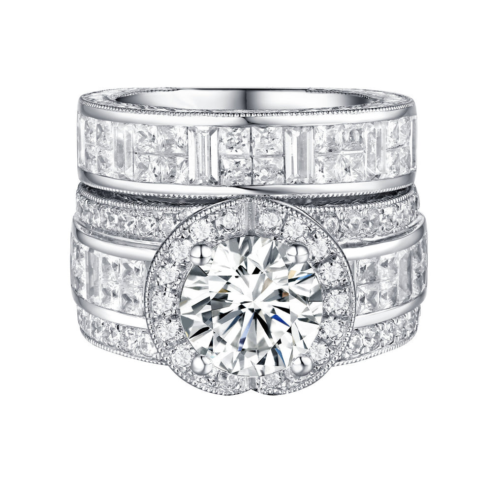 Bold Diamond Engagement Ring S201843A and Band Set S201843B