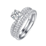 Solitaire Plus Engagement Ring S201999A and Matching Wedding Band Set S201999B