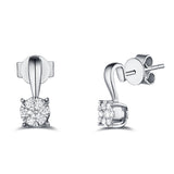 White Gold Diamond Cluster Pendant S2012150 and Diamond Cluster Ring S2012151 and Diamond Cluster Earrings S2012152