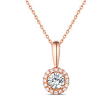 Rose Gold Halo Ring S2012156 and Rose Gold Halo Pendant S2012157