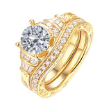 Fancy Cut Round and Taper Diamond Engagement Ring S2012079A and Matching Wedding Ring S2012079B