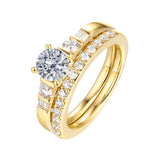 Fancy Cut Round and Taper Diamond Engagement Ring S2012080A and Matching Wedding Ring S2012080B