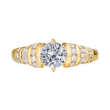 Fancy Cut Round and Taper Diamond Engagement Ring S2012088A