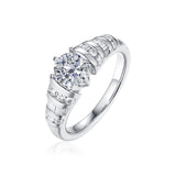 Fancy Cut Round and Taper Diamond Engagement Ring S2012089A