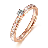 Rose Gold Diamond Promise Solitaire Ring - S2012166