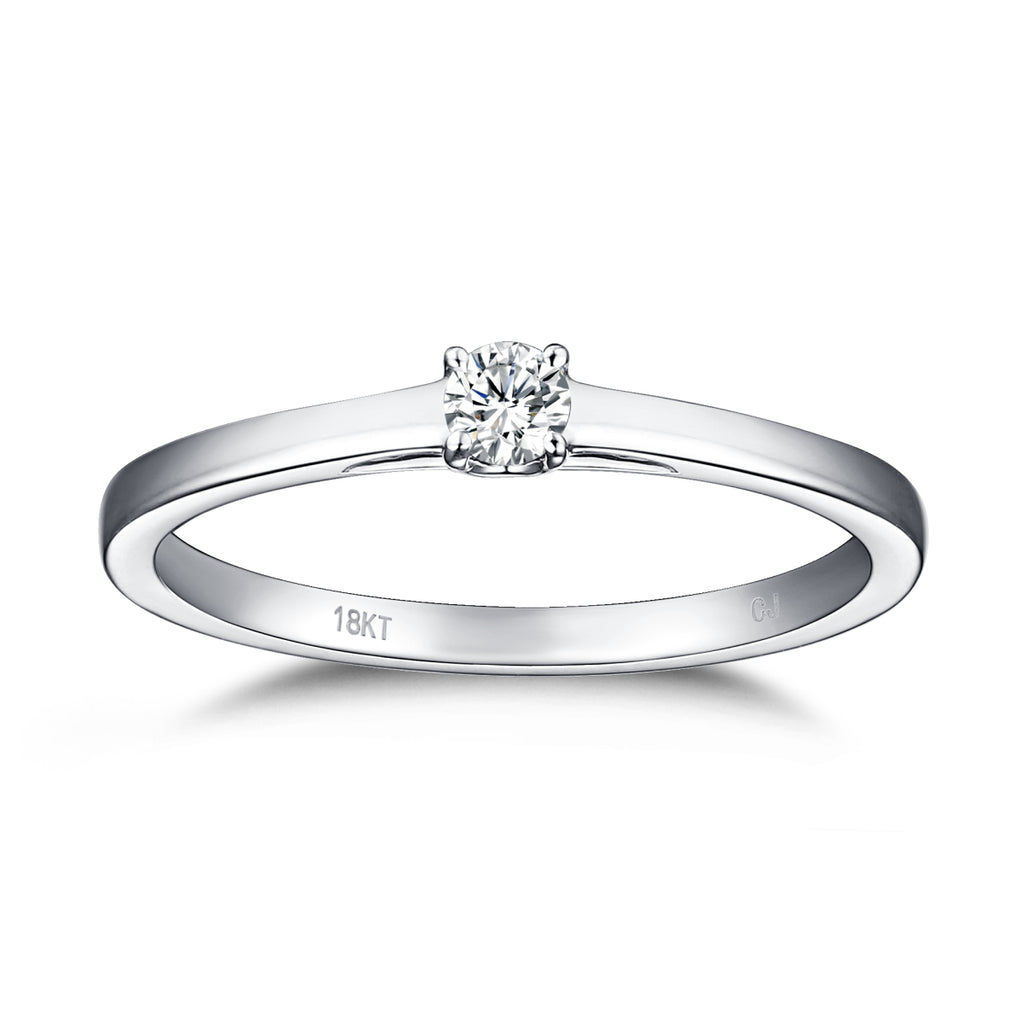 White Gold Diamond Solitaire Promise Ring - S2012169