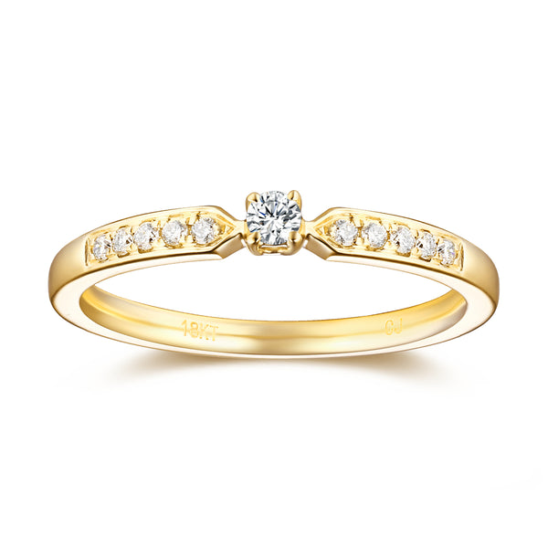 Yellow Gold Diamond Solitaire Plus Promise Ring - S2012170