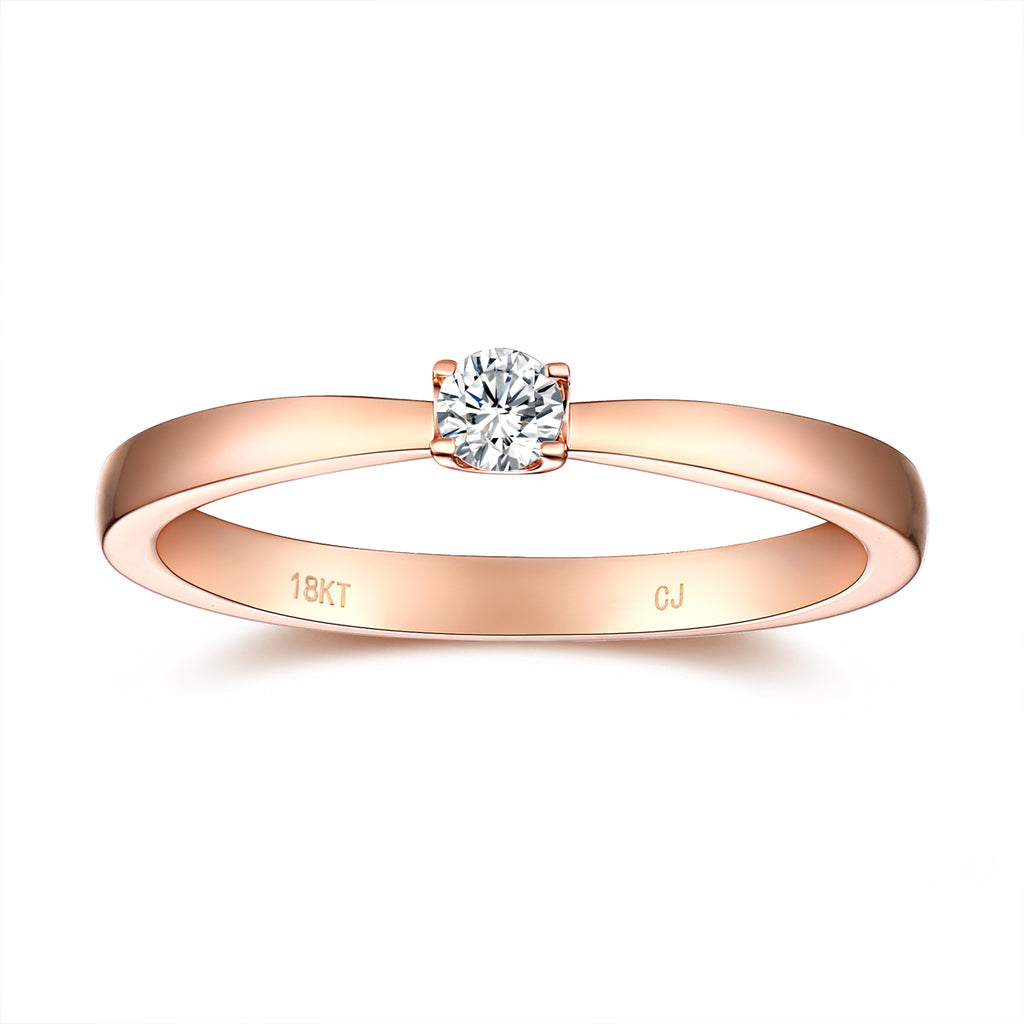 Rose Gold Diamond Solitaire Promise Ring - S2012171