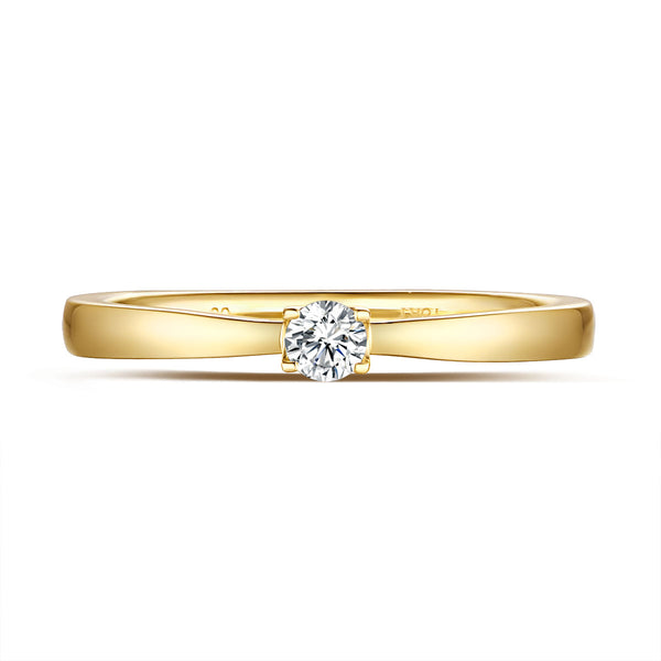 Yellow Gold Diamond Solitiare Promise Ring - S2012171