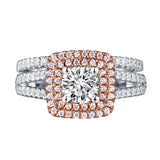 Modern Round Engagement Ring S201614A and Band Set S201614B