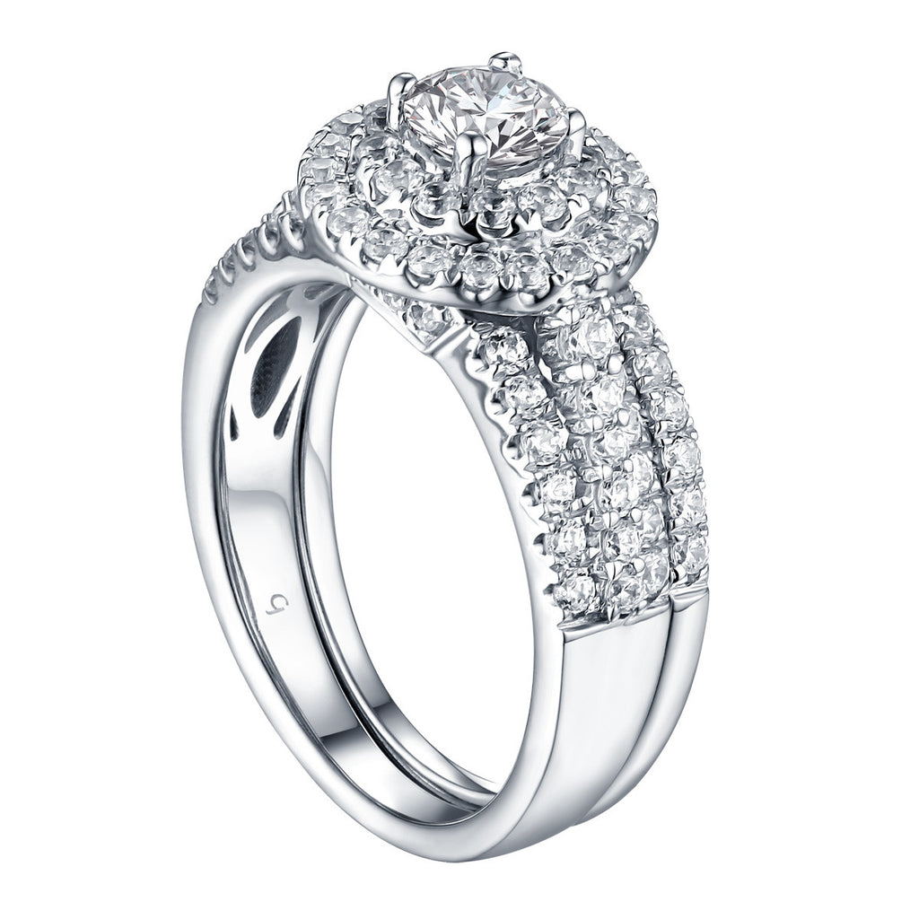 Round Diamond Engagement Ring S201606A and Band Set S201606B