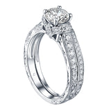 Round Diamond Engagement Ring S201623A and Band S201623B