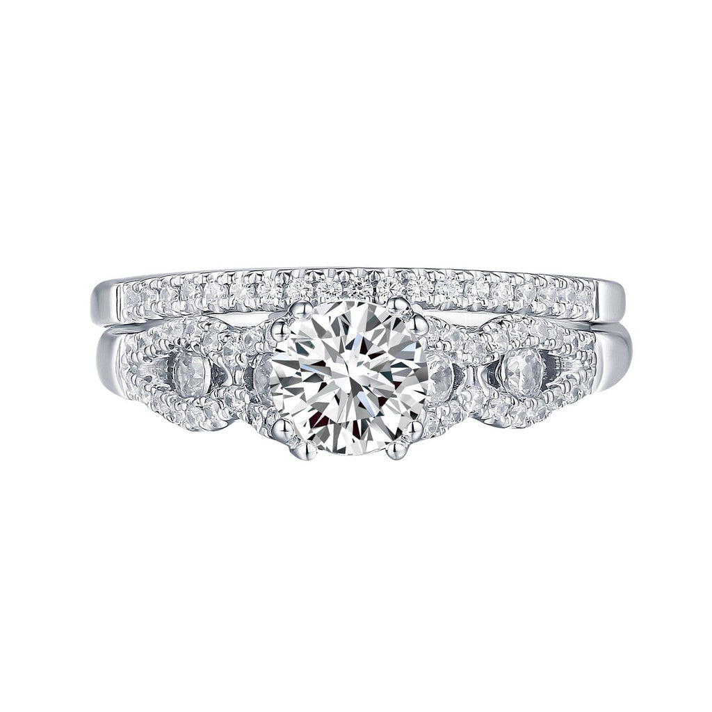 Round Diamond Engagement Ring S201631A and Band Set S201631B