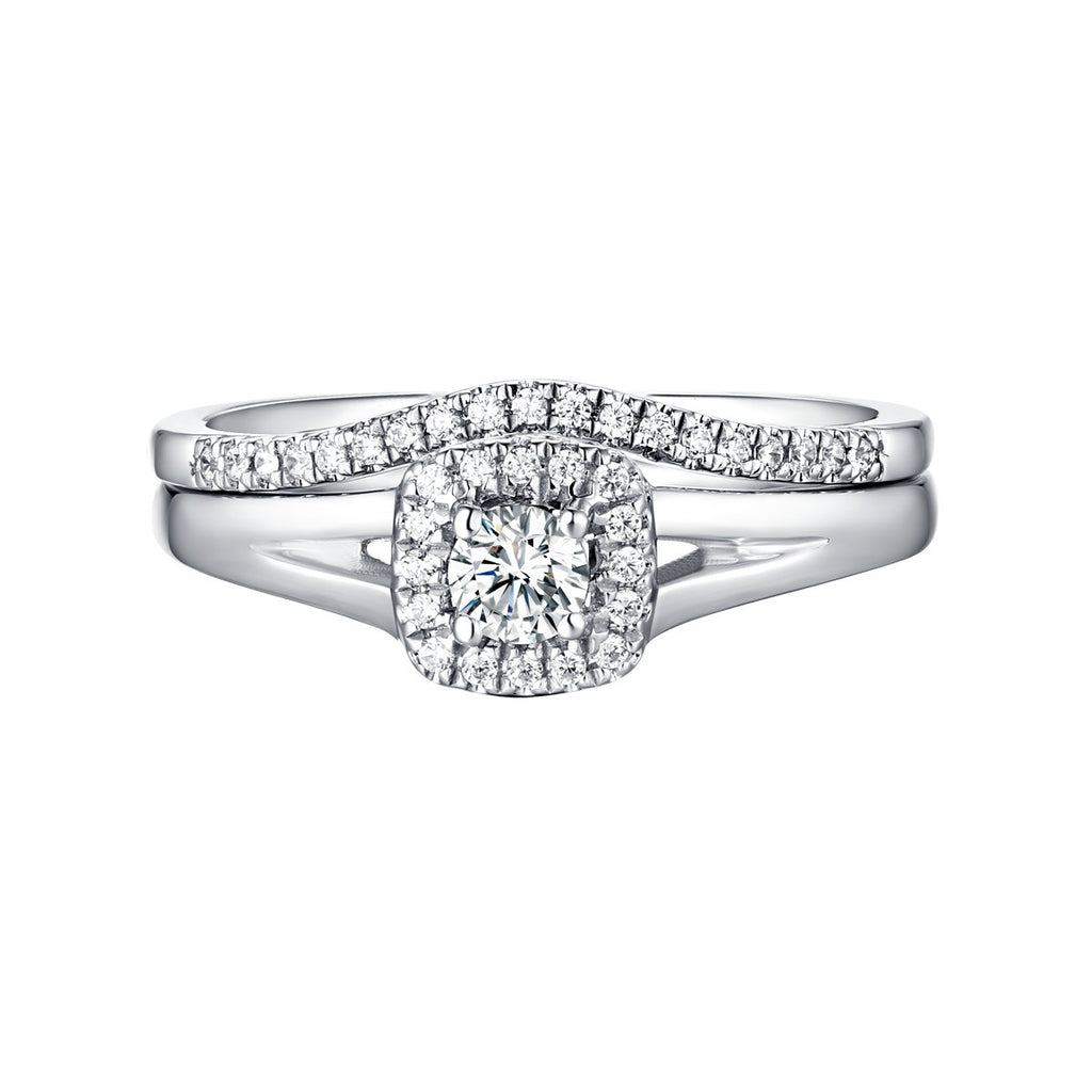 Beau Diamond Engagement Ring S201858A and Band Set S201858B