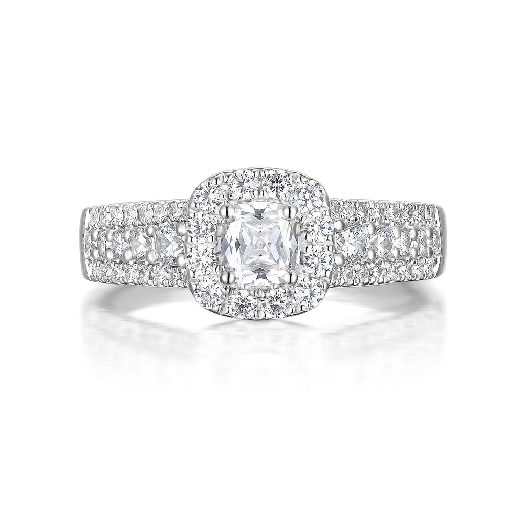 Cushion Cut Diamond Engagement Ring S20153A and Band Set S20153B