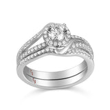 Modern Engagement Ring S201794A and Band Set S201794B