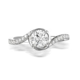 Modern Engagement Ring S201799A and Band Set S201799B