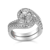Modern Engagement Ring S201803A and Band Set S201803B