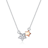 Rose Gold and White Gold Diamond Star Necklace - S2012180