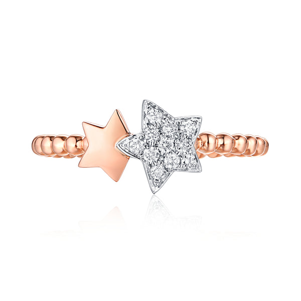 Rose Gold and White Gold Diamond Ring - S2012181
