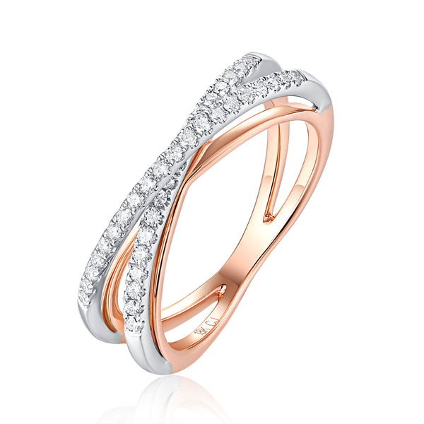 Rose Gold and White Gold Fashion Diamond Ring - S2012190