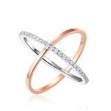 Rose Gold and White Gold Diamond Fashion Ring - S2012202