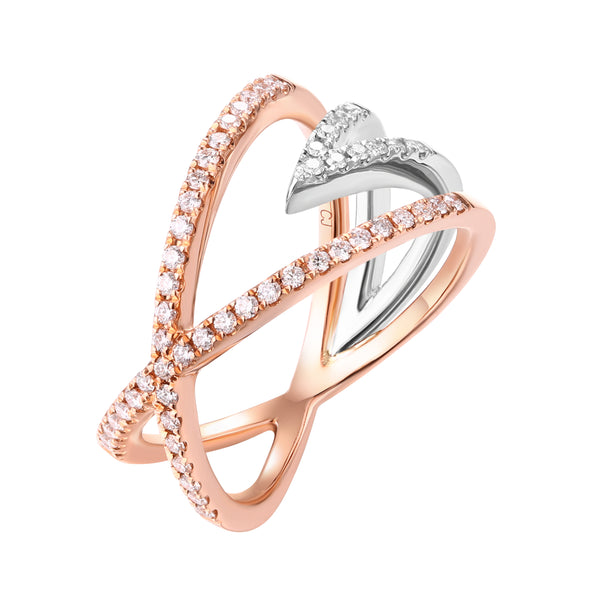 Rose Gold and White Gold Diamond Fashion Ring - S2012205