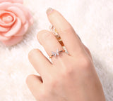 Rose Gold Diamond Fashion Butterfly Ring - S2012214