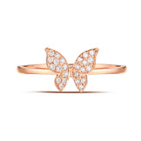 Rose Gold Diamond Fashion Butterfly Ring - S2012214