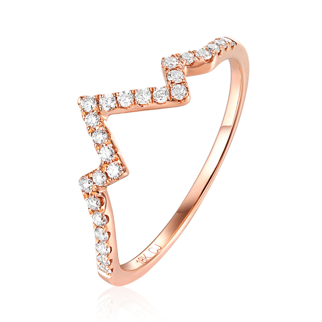 Rose Gold Diamond Heart Beat Ring - S2012253