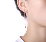 Rose Gold Diamond Drop Earrings - S2012293