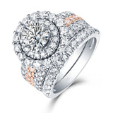 Mystere Halos Round Engagement Ring S2012674A and Band Set S2012674B