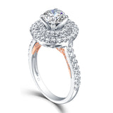 Halos Round Engagement Ring S2012678A and Band Set S2012678B