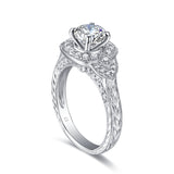 Halos Round Engagement Ring S2012681A and Band Set S2012681B