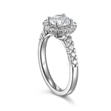 Round Diamond Modern Engagement Ring S201525A and Band Set S201525B